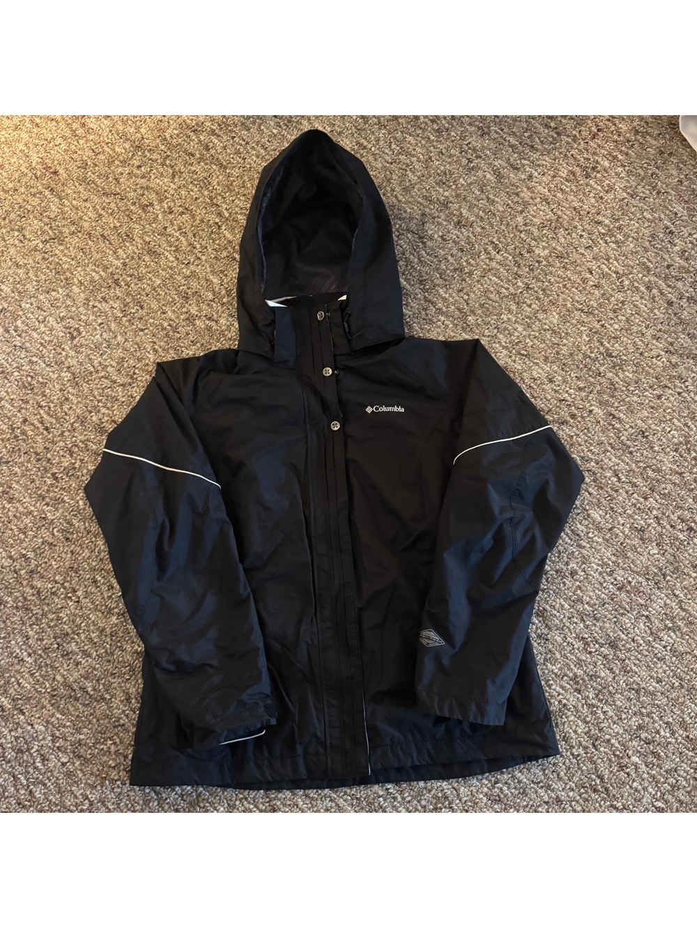 Columbia Omni-Tech Rain Jacket Black Size Extra Large Mens